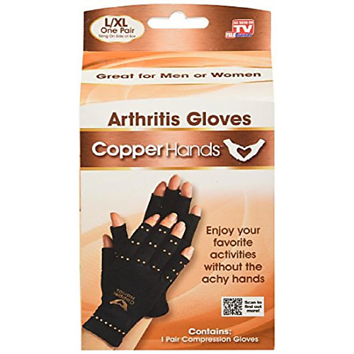 

copper hands fingerless compression gloves by bulbhead, provides relief from joint, tendon, & muscle pain