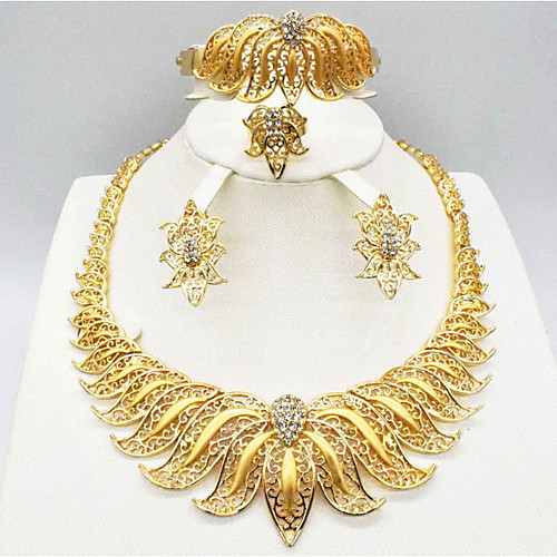 

Women's Clear Synthetic Diamond Bridal Jewelry Sets Simple Basic Elegant Earrings Jewelry Light Yellow / Dark Yellow / Yellow For Wedding Engagement 1 set