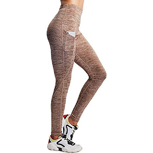 

tummy control high waist yoga pants workout running leggings for women,9033,one piece,brown,3xl