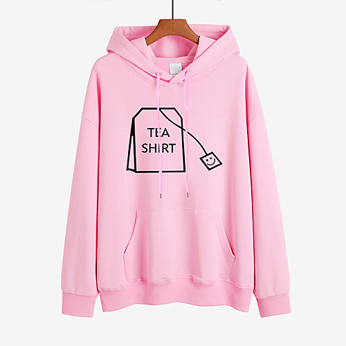 

Women's Pullover Hoodie Sweatshirt Graphic Text Letter Monograms Daily Other Prints Basic Casual Hoodies Sweatshirts Loose White Black Red