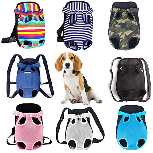 

Dog Cat Front Backpack Chest Bag Dog Backpack Portable Foldable Travel Leopard Plaid / Check Stripes Terylene Camouflage Color Rainbow Stripe