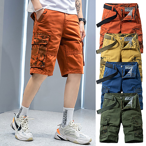

Men's Hiking Shorts Hiking Cargo Shorts Military Camo Summer Outdoor 10 Standard Fit Multi-Pockets Quick Dry Breathable Sweat wicking Cotton Knee Length Shorts Bottoms Army Green Blue Khaki Orange