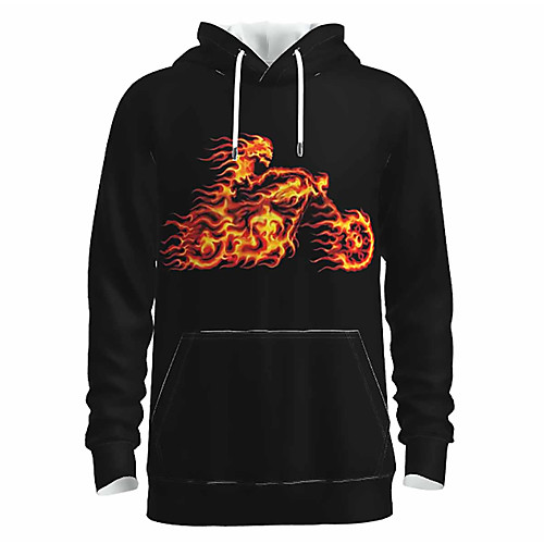 

Men's Pullover Hoodie Sweatshirt Graphic 3D Skull Halloween Daily 3D Print Basic Halloween Hoodies Sweatshirts Black