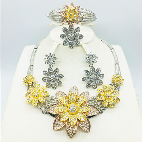 

Women's Clear Synthetic Diamond Bridal Jewelry Sets Simple Basic Elegant Earrings Jewelry Light Yellow / Dark Yellow / Yellow For Wedding Engagement 1 set