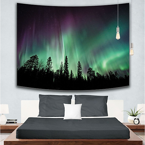 

Wall Tapestry Art Decor Blanket Curtain Picnic Tablecloth Hanging Home Bedroom Living Room Dorm Decoration Polyester Forest Aurora