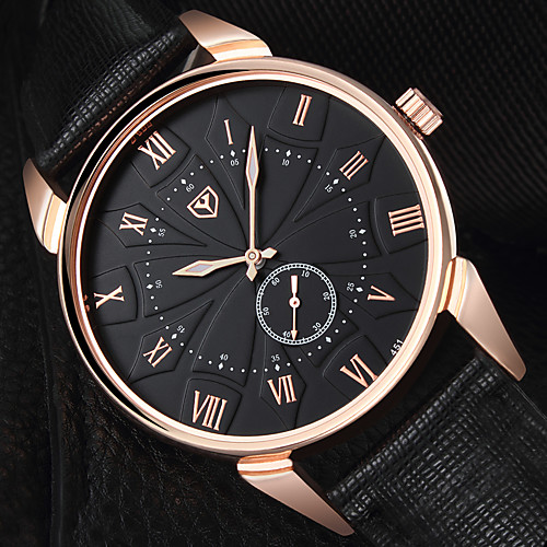 

YAZOLE Men's Dress Watch Analog Quartz Stylish Casual Large Dial / One Year / Leather