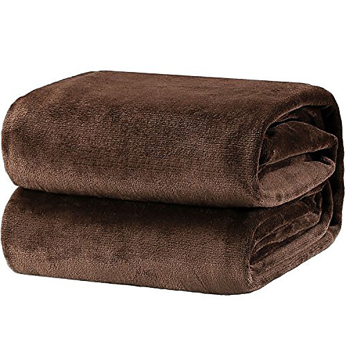 

fleece blanket throw size brown lightweight super soft cozy luxury bed blanket microfiber