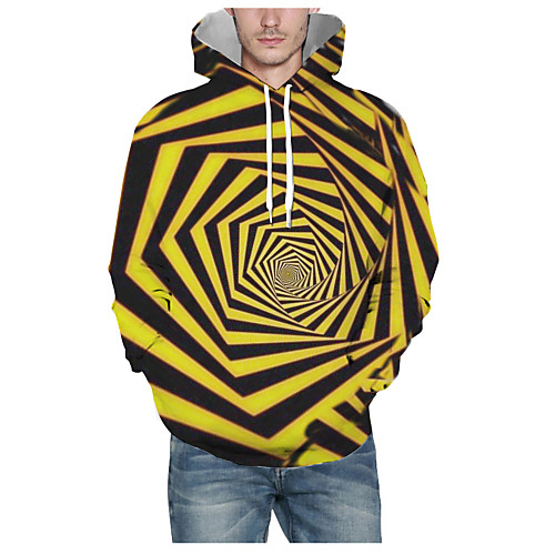 

Men's Pullover Hoodie Sweatshirt Print Graphic 3D Daily 3D Print Basic Hoodies Sweatshirts Yellow