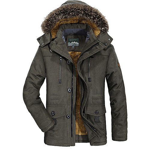 

men's winter jackets warm coat thermal fleece wool lined jackets with zipper pockets black