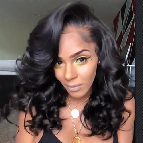

Synthetic Wig Curly Asymmetrical Wig Long Black Synthetic Hair Women's Adorable Romantic Fluffy Black