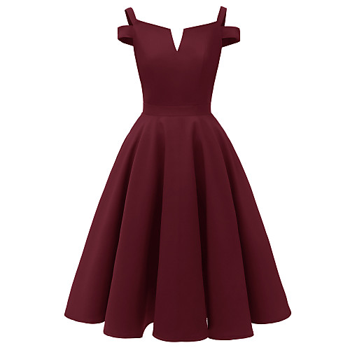 

A-Line Minimalist Elegant Party Wear Cocktail Party Dress Off Shoulder Short Sleeve Short / Mini Satin with Pleats 2021
