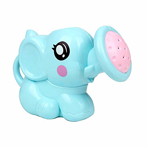 

bath toy water spray baby bath shower tool sprinkler cute cartoon elephant watering pot for kids children -blue