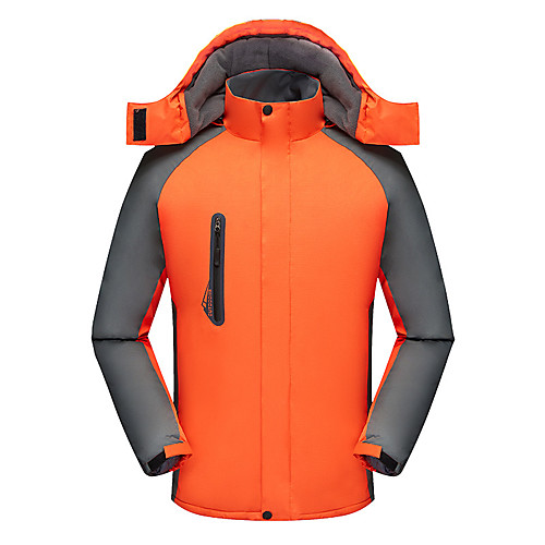 

Men's Hiking Jacket Winter Outdoor Thermal Warm Waterproof Windproof Breathable Jacket Full Length Hidden Zipper Climbing Camping / Hiking / Caving Traveling Red Blue Orange