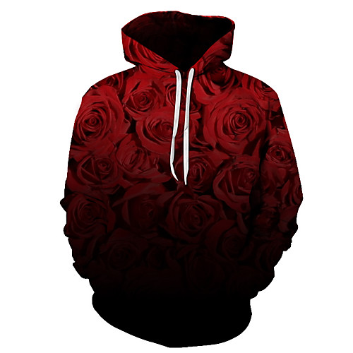 

Men's Pullover Hoodie Sweatshirt Floral Graphic Club Weekend 3D Print Party Casual Hoodies Sweatshirts Purple Yellow Wine