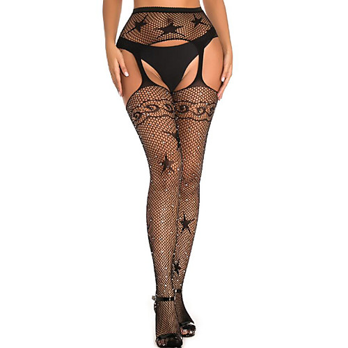 

Women's Thin Stockings - Lace / Sexy Lady / Sequin 10D Black One-Size