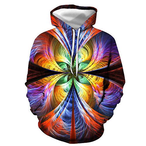 

Men's Pullover Hoodie Sweatshirt Graphic Hooded Daily Going out 3D Print Basic Casual Hoodies Sweatshirts Long Sleeve Rainbow