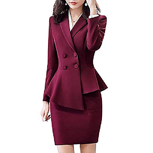 

women's 2 pieces office blazer suit slim fit work suits for women blazer jacket,pant/skirt suits