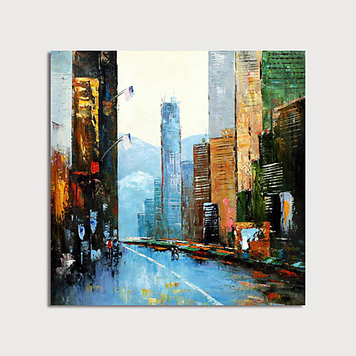 

Oil Painting Hand Painted Square Abstract Landscape Modern Stretched Canvas