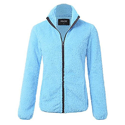 

jayjay women athlete ultra soft fur fleece long sleeve jersey jacket,marinablue,2xl