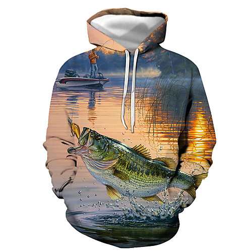 

Men's Pullover Hoodie Sweatshirt Graphic Animal Hooded Daily Going out 3D Print Basic Casual Hoodies Sweatshirts Long Sleeve Rainbow