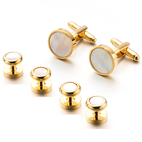 

Cufflinks Simple Basic Brooch Jewelry Golden For Daily Festival