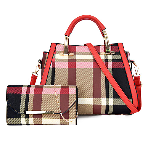 

Women's Bags PU Leather Bag Set 2 Pieces Purse Set Pattern / Print Zipper Daily Outdoor Bag Sets 2021 Handbags Black Blue Red Brown