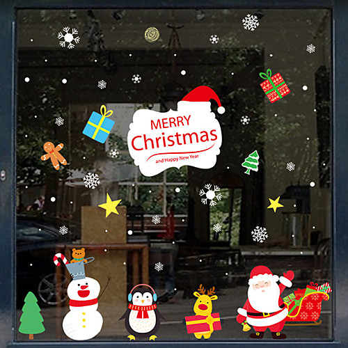 

Christmas decorations Window Electrostatic Decoration Lovely Santa Claus Wall Sticker New Year Art Home Decor