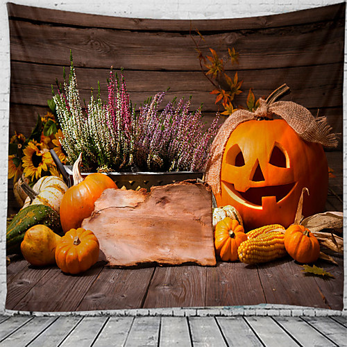 

Halloween Wall Tapestry Art Decor Blanket Curtain Picnic Tablecloth Hanging Home Bedroom Living Room Dorm Decoration Psychedelic Pumpkin Haunted Scary Polyester