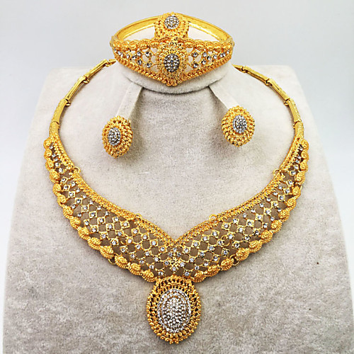 

Women's Clear Synthetic Diamond Bridal Jewelry Sets Simple Basic Elegant Earrings Jewelry Light Yellow / Dark Yellow / Yellow For Wedding Engagement 1 set