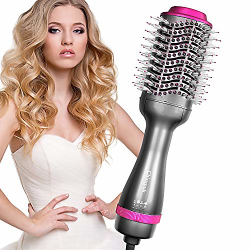 

hair dryer brush - one hot air brush step, 4 in 1 hair curler straightener volumizer blow dryer, negative ion reducing frizz and static, 1000w hair comb styler kit for all hair types