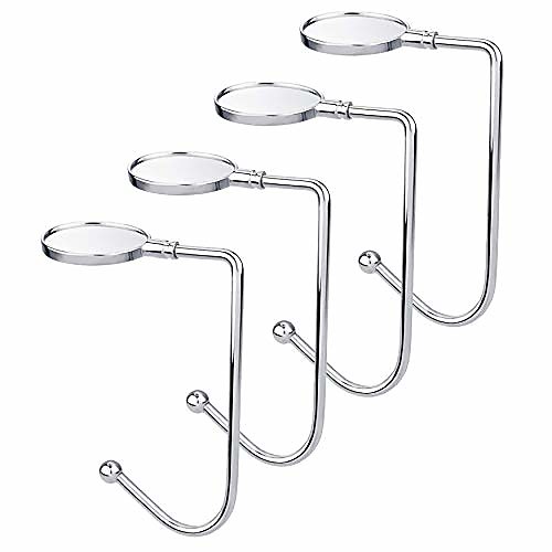 

4 pieces christmas stocking holders mantel hooks hanger christmas safety hang grip stockings clip for christmas party decoration, silver