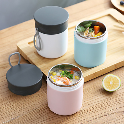 

304 Stainless Steel Insulated Lunch Box 450ml Food Containers Kids Bento Box Large Capacity Vacuum Insulation Barrel