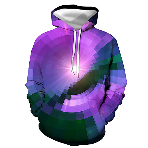 

Men's Pullover Hoodie Sweatshirt Graphic Daily Going out 3D Print Basic Casual Hoodies Sweatshirts Purple