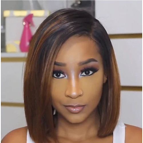 

Synthetic Wig Straight Middle Part Wig Long Medium Length Light golden Synthetic Hair 65 inch Women's Party Highlighted / Balayage Hair Middle Part Blonde Brown