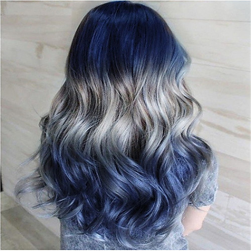 

Synthetic Wig Curly Deep Wave Pixie Cut Wig Long Lake Blue Synthetic Hair 26 inch Women's Fashionable Design Party Comfortable Blue