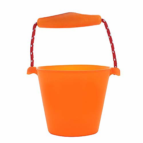 

foldable pail bucket collapsible buckets,silicone foldable bucket for beach, camping gear water and food jug 1.5 liters