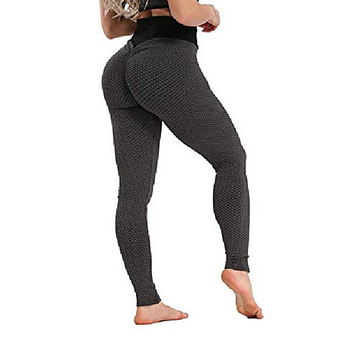 

women's high waist slim fit yoga pants scrunch booty leggings butt lift textured workout tights