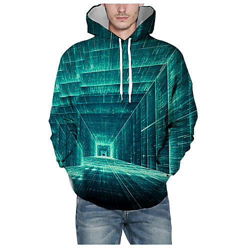 

Men's Pullover Hoodie Sweatshirt Print Graphic 3D Hooded Daily 3D Print Basic Hoodies Sweatshirts Long Sleeve Blue