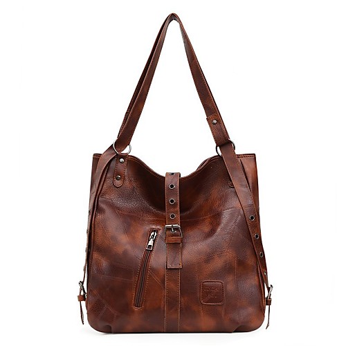 

Women's Bags PU Leather Tote Top Handle Bag Daily Outdoor Handbags Wine Black Khaki Brown