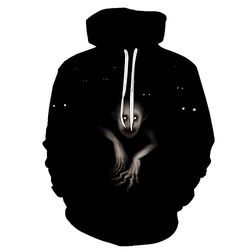 

Men's Pullover Hoodie Sweatshirt Graphic Going out Club 3D Print Casual Halloween Hoodies Sweatshirts Black