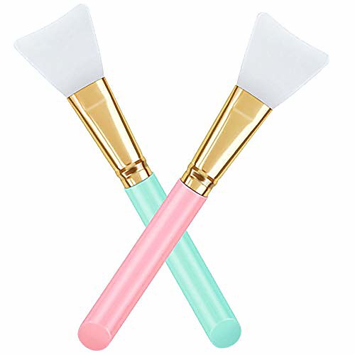 

silicone face mask brushes, flexible facial mud mask applicator brush, hairless moisturizers applicator tools and body butter applicator tools-pink