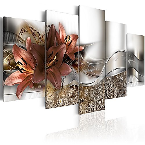 

Floral Canvas Art Modern Paintings Wall Decor 5 pcs Contemporary Abstract Flower Print Artwork for Living Room Framed Ready to Hang (40x20)