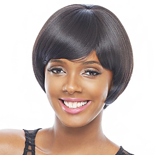 

Human Hair Wig Short Straight Pixie Cut Short Bob Natural Women Sexy Lady New Capless Malaysian Hair Women's Natural Black #1B 8 inch