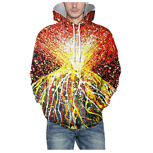 

Men's Daily Pullover Hoodie Sweatshirt 3D Graphic Hooded Basic Hoodies Sweatshirts Long Sleeve Rainbow