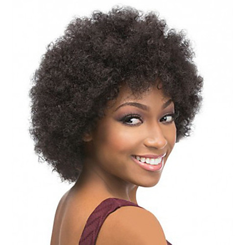 

Synthetic Wig Curly Afro Layered Haircut Wig Short Black Synthetic Hair 10 inch Women's Classic Cool Black