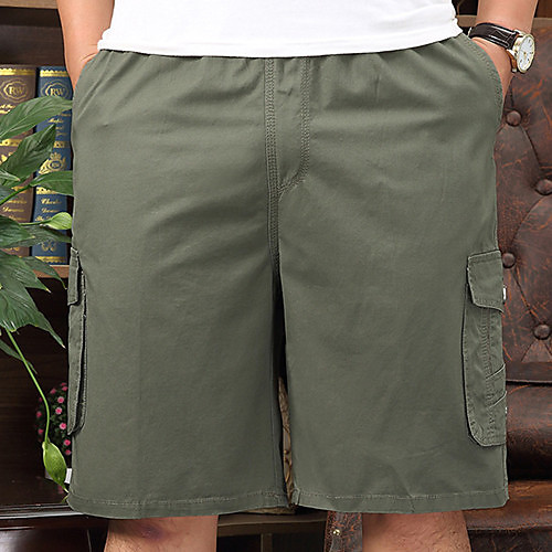 

Men's Basic Outdoor Daily Shorts Pants Solid Colored Knee Length Black Army Green Khaki Light gray