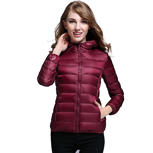 

Women's Down Parka Solid Colored Nylon White / Black / Blue S / M / L