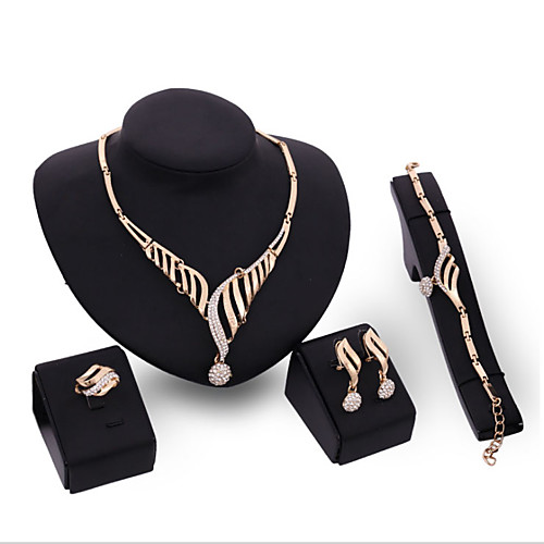 

Women's Clear Synthetic Diamond Bridal Jewelry Sets Heart Simple Basic Elegant Earrings Jewelry Gold For Wedding Engagement 1 set