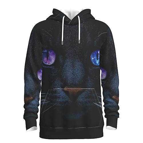 

Men's Daily Pullover Hoodie Sweatshirt Graphic Animal Hooded Basic Hoodies Sweatshirts Long Sleeve Black