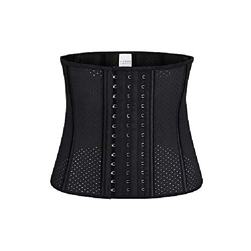 

women's underbust sport latex short torso waist trainer corset training shaper,black,medium